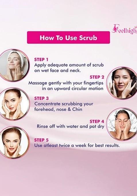 Feelhigh Set Of Papaya Bamboo Scrub For Face Body 500 Ml Each