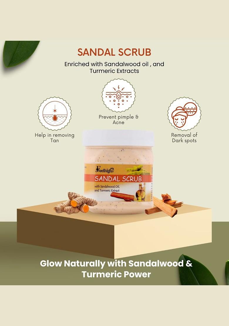 Feelhigh Set Of Papaya Sandal Scrub For Face Body 500 Ml Each