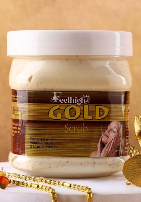 Feelhigh Gold Face Body Scrub With Almond Olive 500 Ml