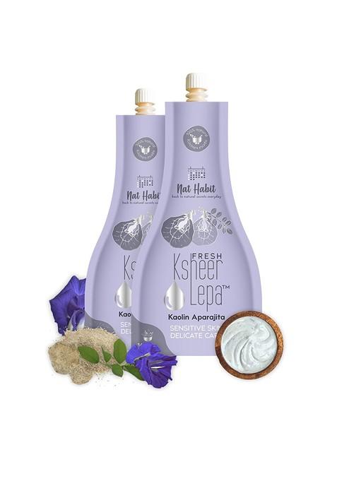 Nat Habit Set Of 2 Kaolin Aparajita Fresh Ksheer Lepa 40 G Each