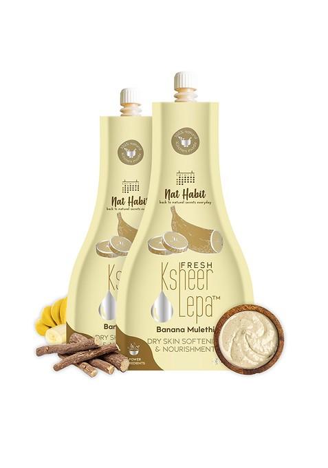 Nat Habit Set Of 2 Banana Mulethi Fresh Ksheer Lepa 40 G Each