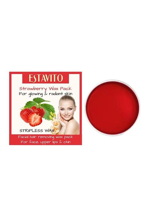 Estavito Strawberry Facial Hair Removing Stripless Wax For Glowing Radiant Skin 80G