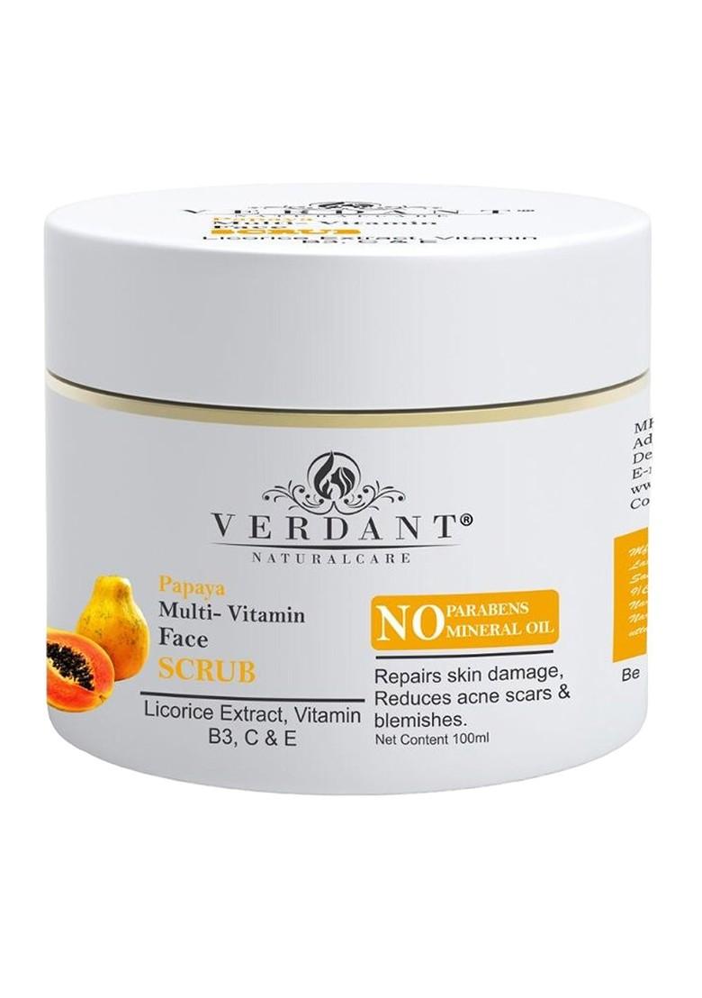 Verdant Natural Care Papaya Multi Vitamin Face Scrub With Licorice Extract 100Ml