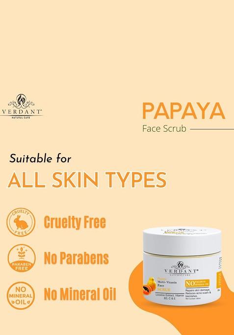 Verdant Natural Care Papaya Multi Vitamin Face Scrub With Licorice Extract 100Ml