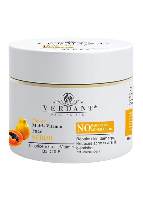 Verdant Natural Care Papaya Multi Vitamin Face Scrub With Licorice Extract 100Ml