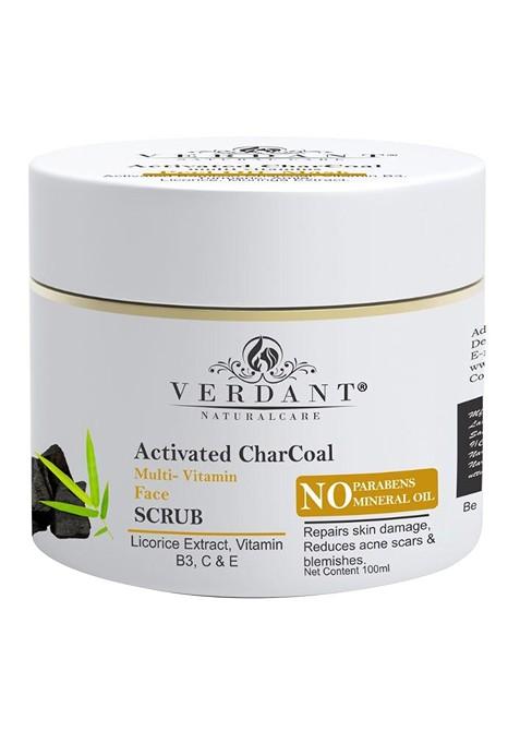 Verdant Natural Care Activated Charcoal Multi Vitamin Face Scrub With Licorice 100 Ml