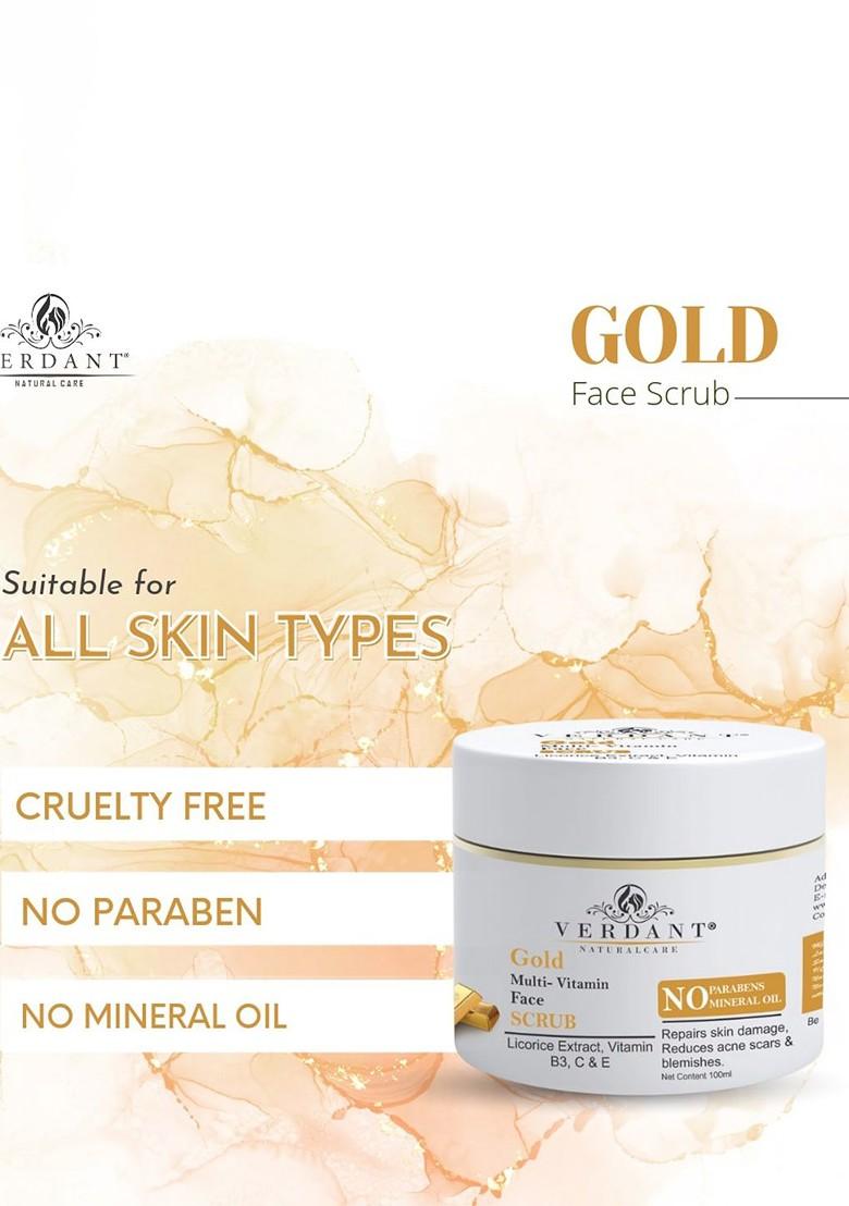 Verdant Natural Care Gold Multi Vitamin Face Scrub With Licorice Extract 100 Ml