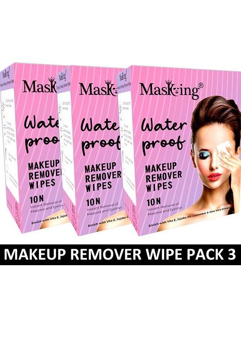 Masking Set Of 3 Waterproof Makeup Remover Cleansing Wipes 10 Pcs Each