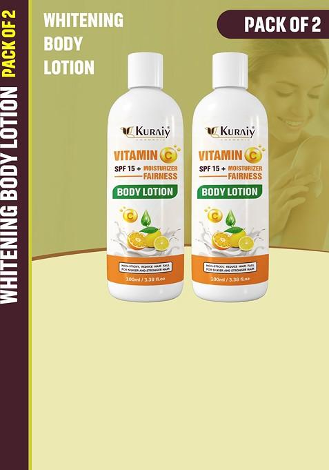 Kuraiy Set Of 2 Vitamin C Spf 15 Moisturizing Fairness Body Lotion 100 Ml