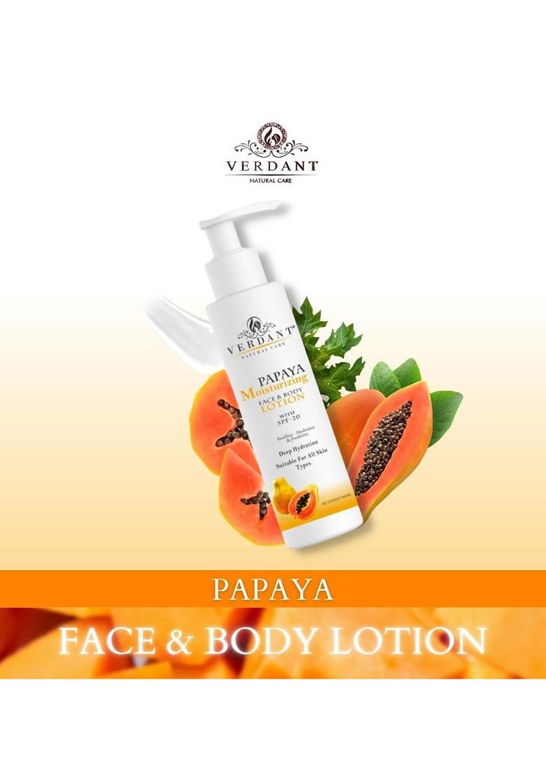 Verdant Natural Care Papaya Moisturizing Face Body Lotion With Spf 20 200 Ml