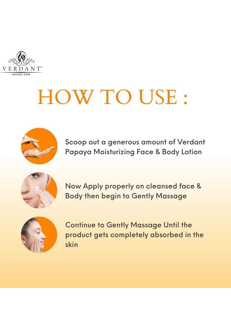 Verdant Natural Care Papaya Moisturizing Face Body Lotion With Spf 20 200 Ml
