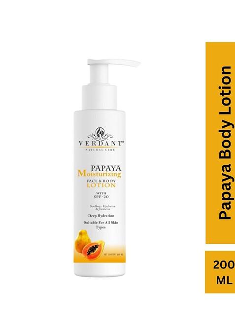 Verdant Natural Care Papaya Moisturizing Face Body Lotion With Spf 20 200 Ml