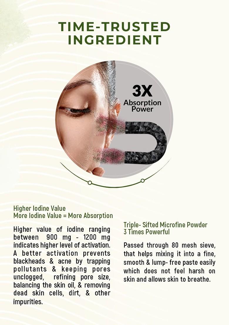 Indus Valley Bio Organic Pure Charcoal Face Pack Powder 250 G