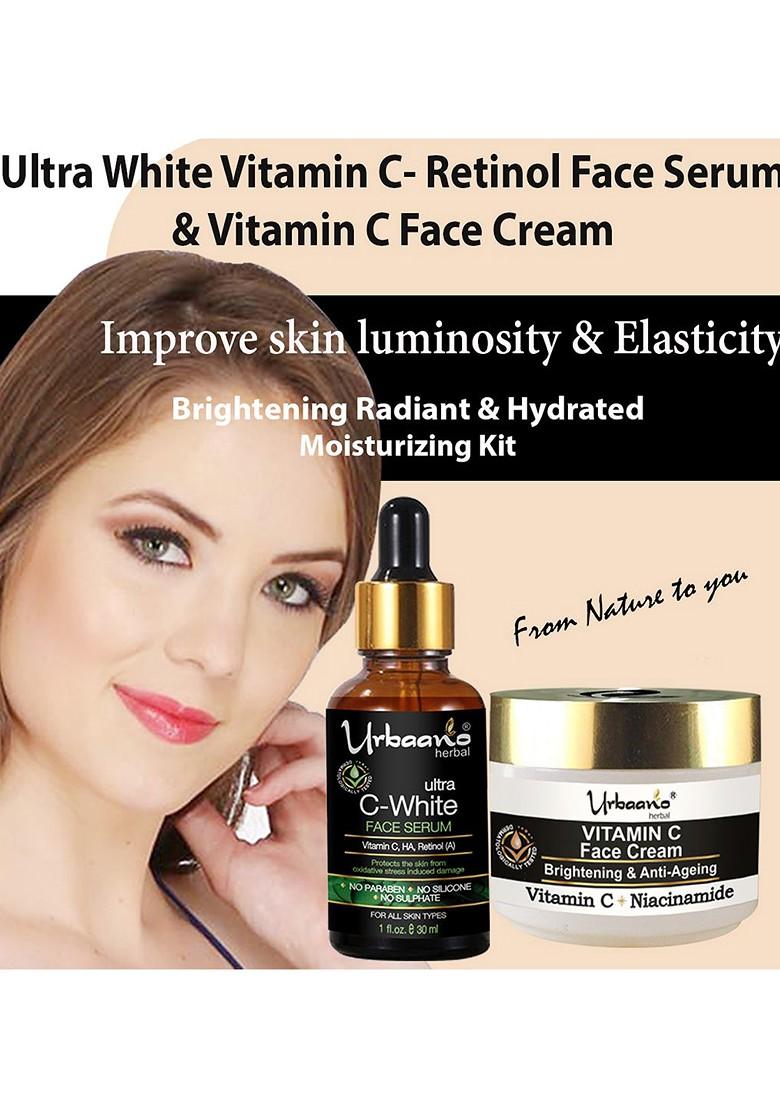Urbaano Herbal Vitamin C Cream Face Serum Skin Care Gift Set