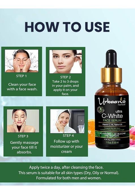 Urbaano Herbal Vitamin C Cream Face Serum Skin Care Gift Set