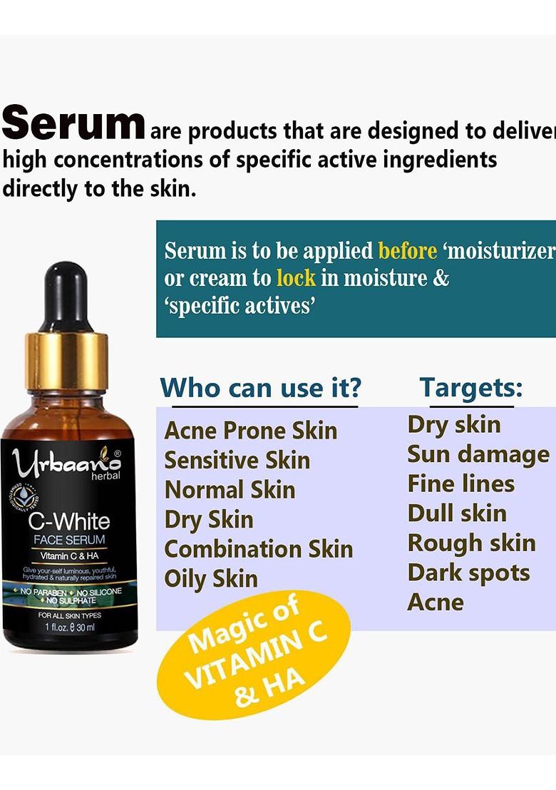 Urbaano Herbal Anti Ageing Cream Vitamin C Face Serum Skin Care Gift Set