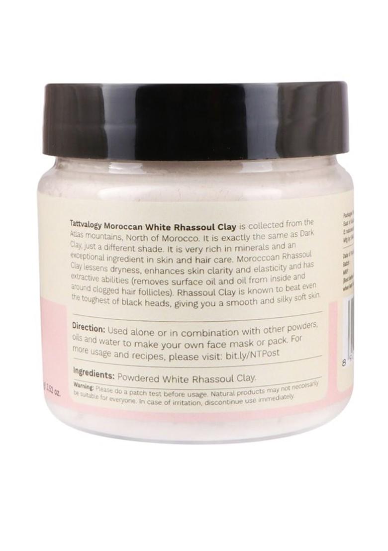 Tattvalogy Cruelty Free Vegan Moroccan Rhassoul White Clay Face Mask 125 G