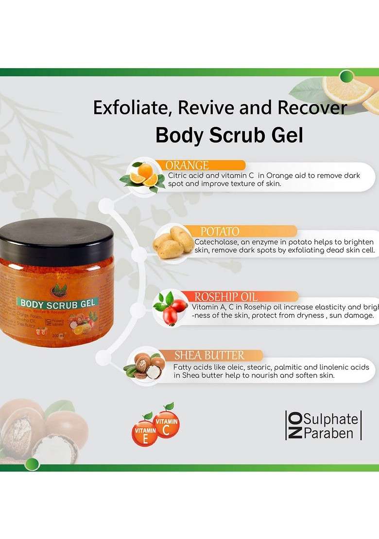 Naturenova Herbals Set Of Scrub Gel Body Oil Lotion - Indya