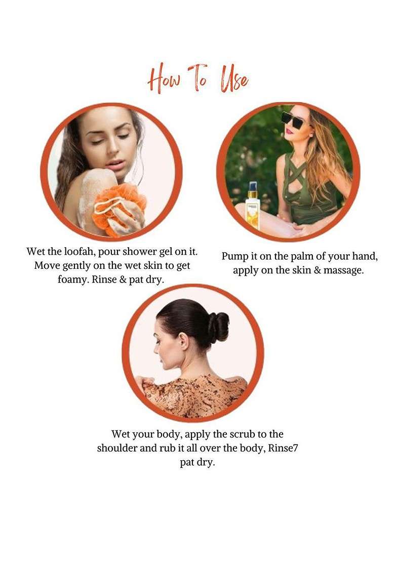 Bodyherbals 7 Pcs Bath Body Spa Gift Hamper Energising Orange Essentials - Indya