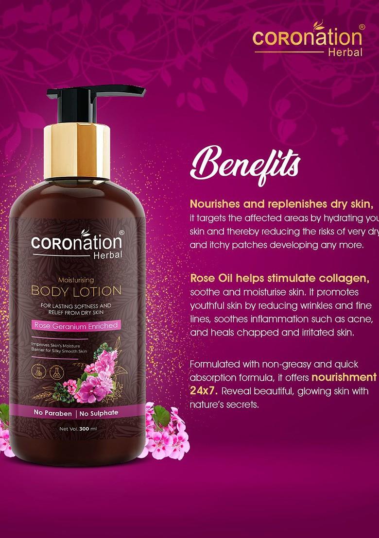 Coronation Herbal Rose Geranium Enriched Moisturising Body Lotion 300 Ml
