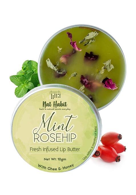 Nat Habit Mint Rosehip Fresh Infused Lip Butter With Ghee Honey 10G