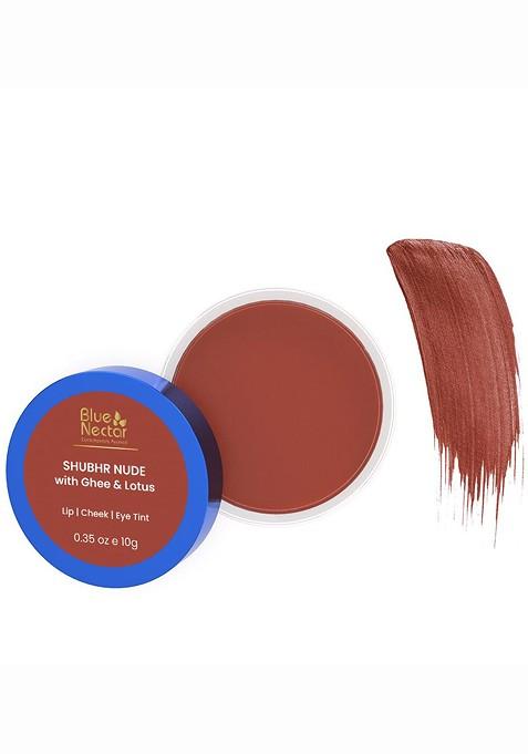 Blue Nectar Shubhr Nude Lip Cheek Tint With Ghee Shea Butter Lotus 10Gm