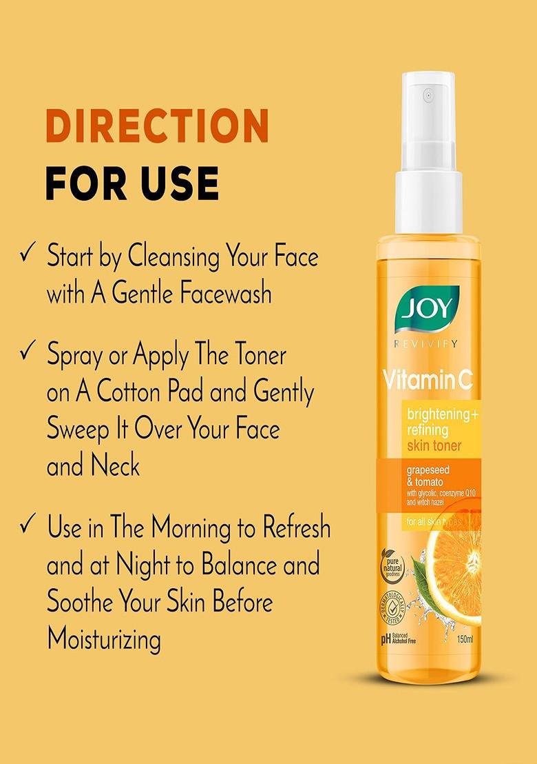 Joy Set Of 2 Vitamin C Face Toner For Skin Brightening 150 Ml Each