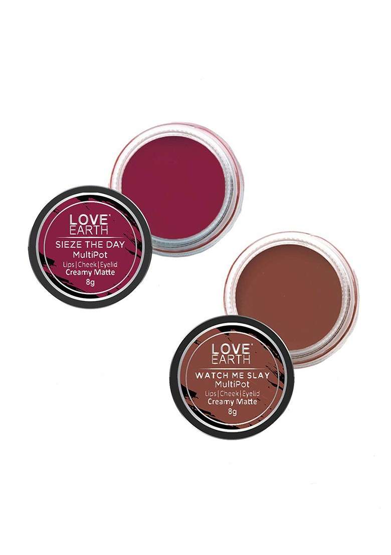 Love Earth Set Of 2 Creamy Matte Lip Cheek Tint 8 G Each Watch Me Slay Sieze The Day - Indya