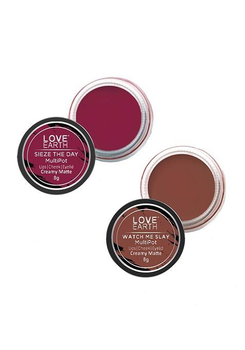 Love Earth Set Of 2 Creamy Matte Lip Cheek Tint 8 G Each Watch Me Slay Sieze The Day
