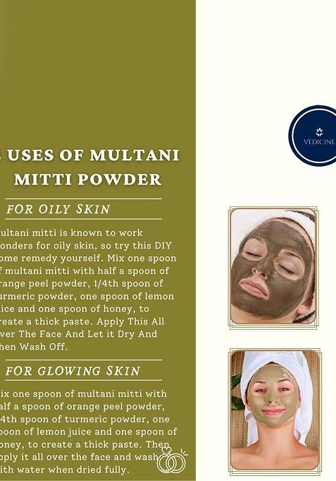 Vedicine Set Of 3 Multani Mitti Powder Face Pack 100 Gm Each