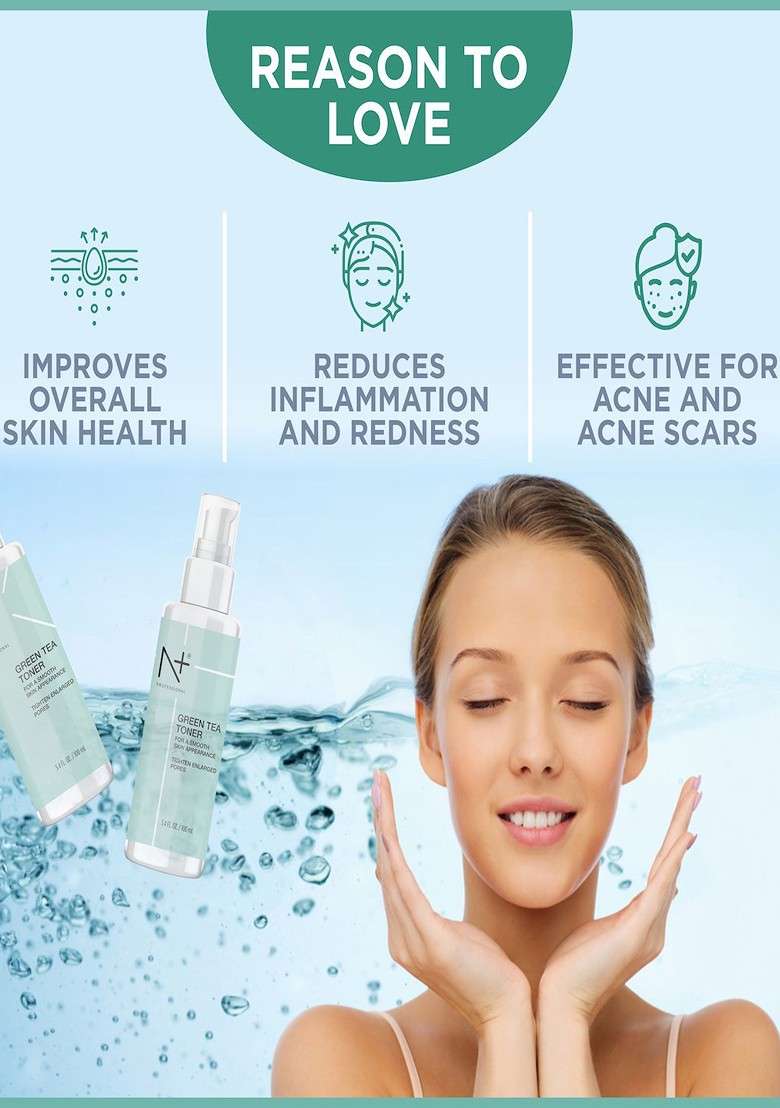 N Plus Professional Green Tea Toner For Smooth Skin 100 Ml - Indya