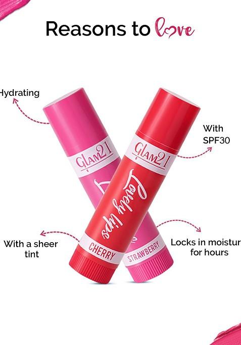 Glam21 Set Of 2 Moisturizing Lip Balm 5 G 01 Cherry 02 Strawberry