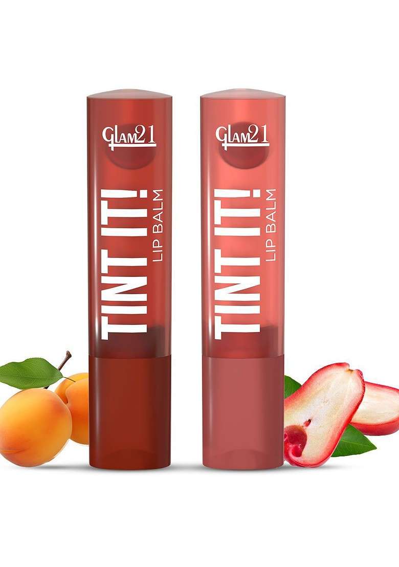 Glam21 Set Of 2 Lip Tint It Balm With Vitamin E 3 5 G Each Rose Apple 01 Apricot 04 - Indya