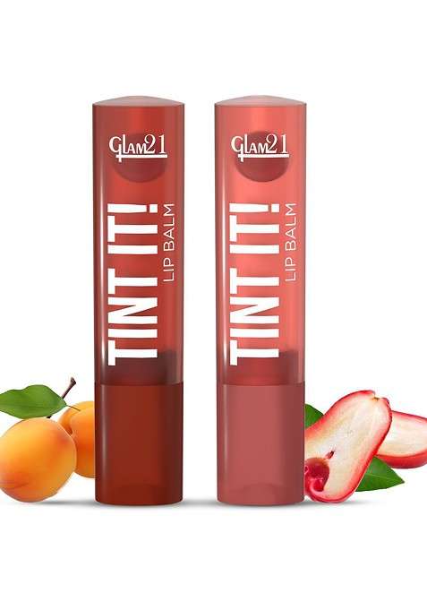 Glam21 Set Of 2 Lip Tint It Balm With Vitamin E 3 5 G Each Rose Apple 01 Apricot 04