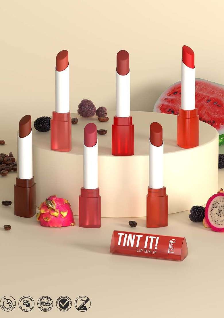 Glam21 Set Of 2 Lip Tint It Balm With Vitamin E 3 5 G Coffee Beans 05 Dragon Fruit 03 - Indya