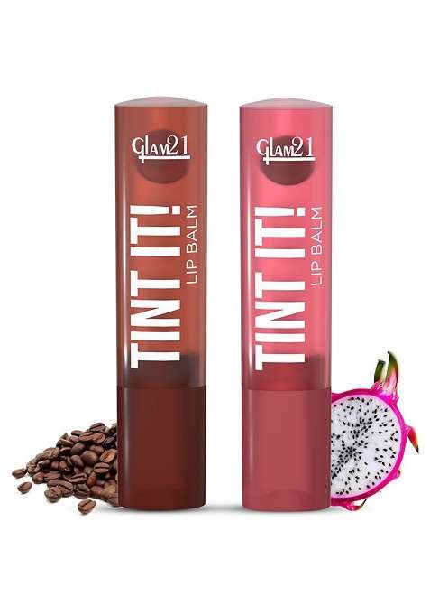 Glam21 Set Of 2 Lip Tint It Balm With Vitamin E 3 5 G Coffee Beans 05 Dragon Fruit 03