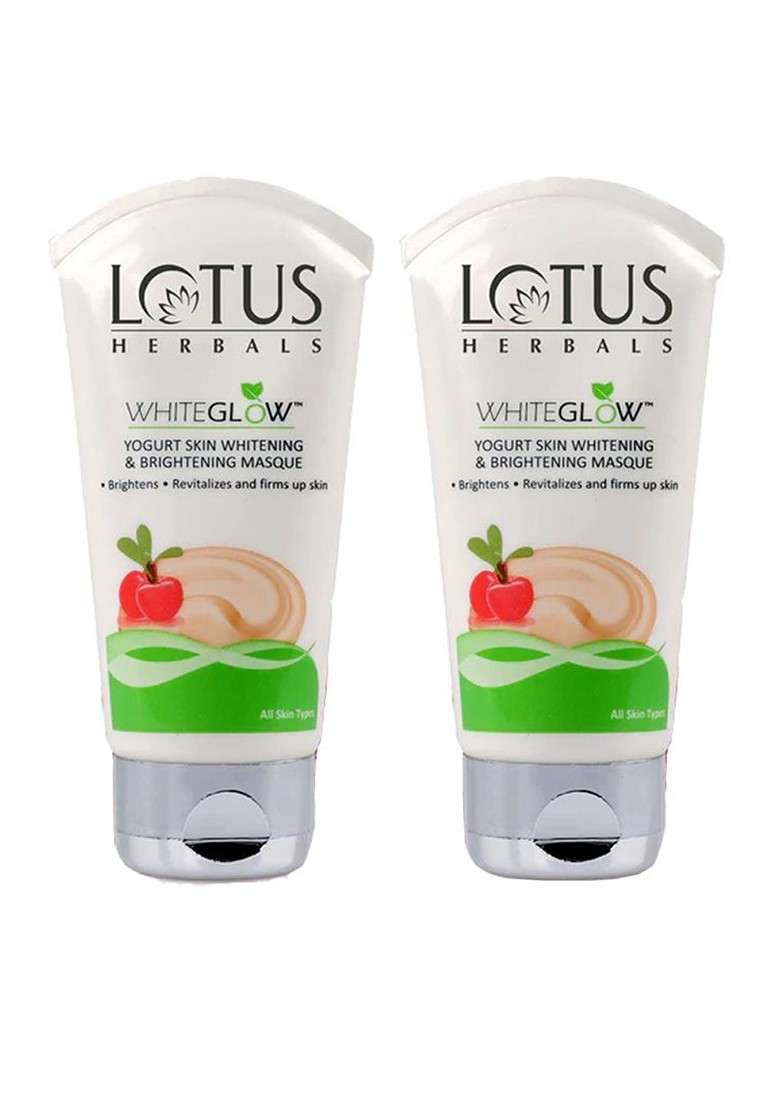 Lotus Herbals Set Of 2 Whiteglow Yogurt Skin Whitening Brightening Mask 80G Each - Indya