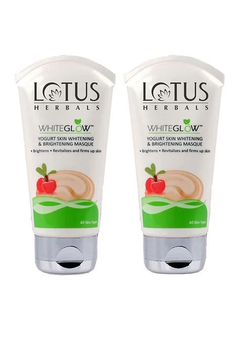 Lotus Herbals Set Of 2 Whiteglow Yogurt Skin Whitening Brightening Mask 80G Each