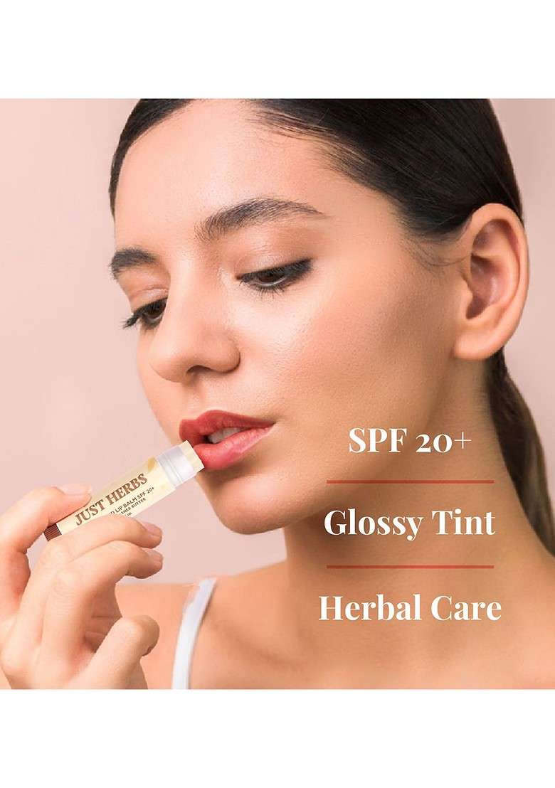 Just Herbs Spf 20 Vanilla Tinted Lip Balm With Almond Oil Shea Butter 4G - Indya