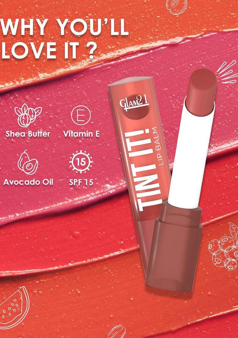 Glam21 Set Of 2 Lip Tint It Balm With Vitamin E 3 5 G Each Apricot 04 Cranberry 02