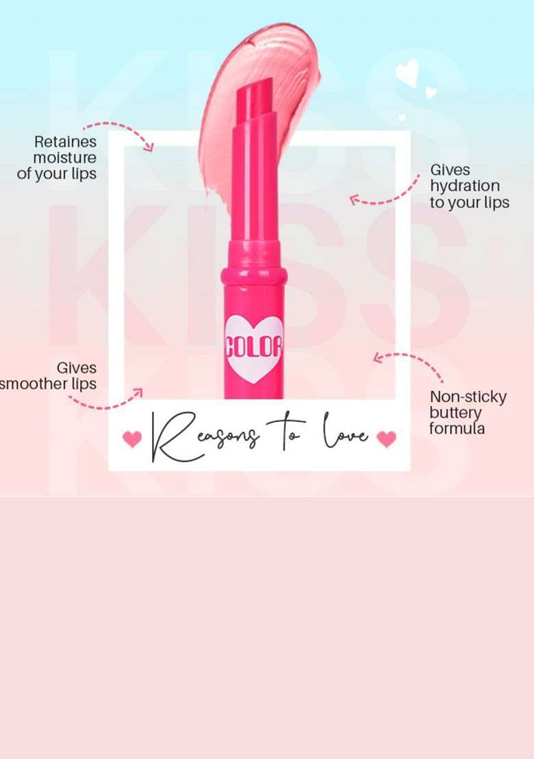 Fashion Colour 2Pcs Kiss Lip Color Hydrating Balm 2G Each Pink Alert 07 - Indya