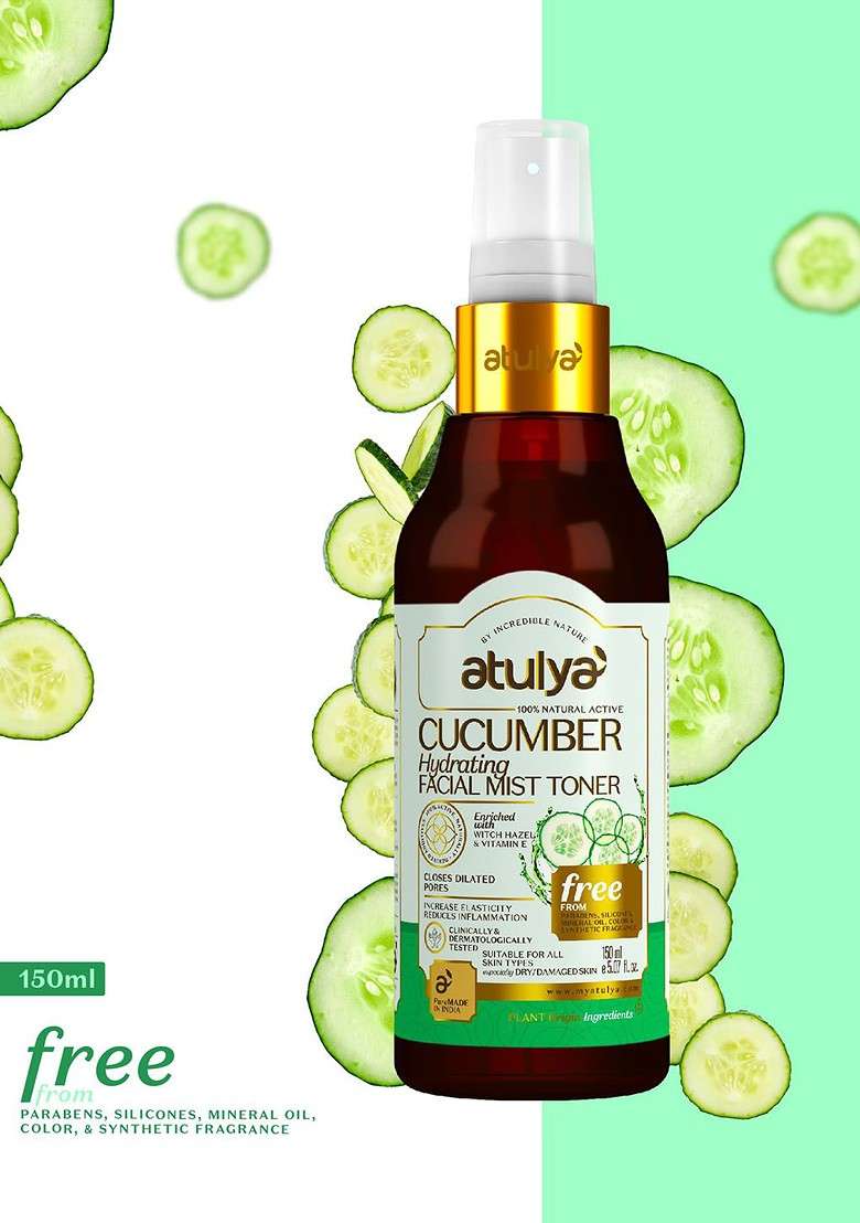 Atulya Cucumber Hydrating Face Mist Toner 150Ml - Indya