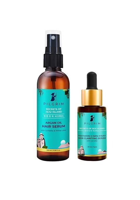 Pilgrim Set Of Secrets Jeju Island Argan Oil Hair Serum Skin Clarifying