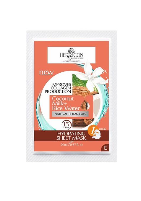 Herbicon Face Sheet Mask With Rice Water Coconut Milk 20 Ml