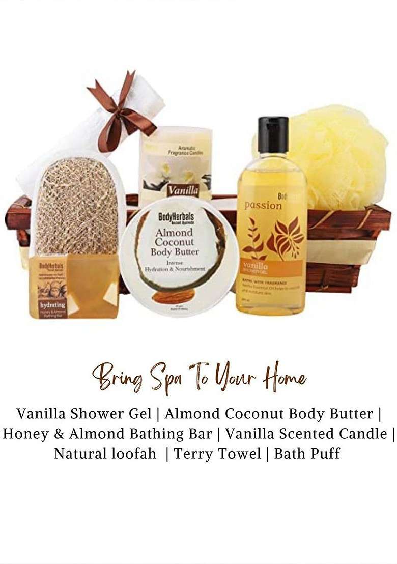 Bodyherbals 7 Pcs Tropical Coconut Warm Vanilla Luxurious Skin Care Gift Set - Indya