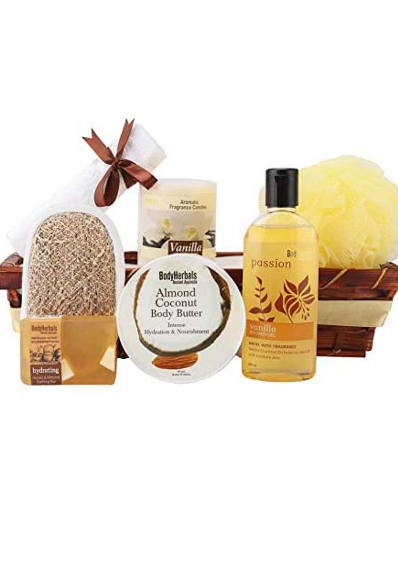 Bodyherbals 7 Pcs Tropical Coconut Warm Vanilla Luxurious Skin Care Gift Set - Indya
