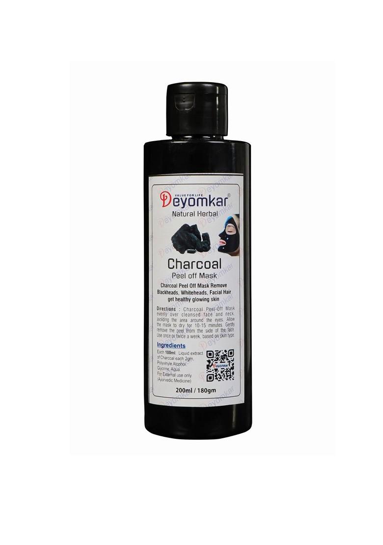 Deyomkar Unisex Black Natural Herbal Charcoal Peel Off Mask For Glowing Skin 200 Ml