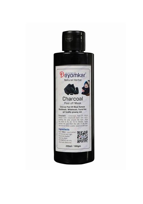 Deyomkar Unisex Black Natural Herbal Charcoal Peel Off Mask For Glowing Skin 200 Ml
