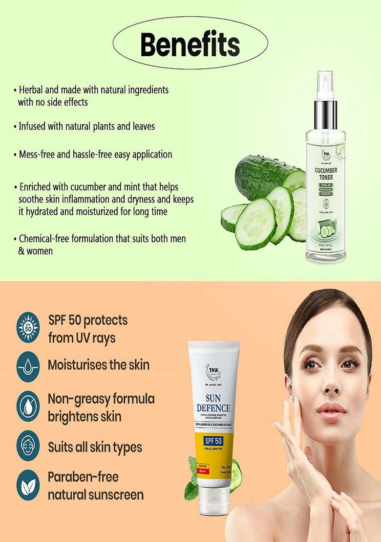 Tnw The Natural Wash Unisex Cucumber Toner Spf 50 - Indya