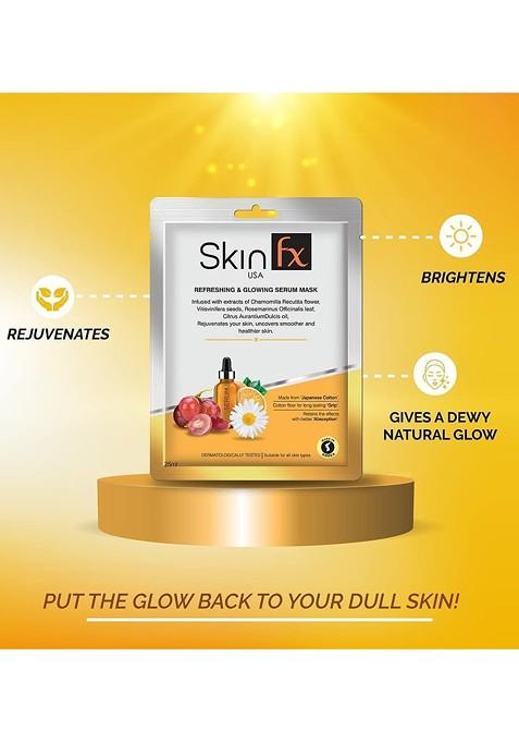 Skin Fx Set F 2 Unisex Brightening Moisturising Refreshing Glowing Facial Serum Mask